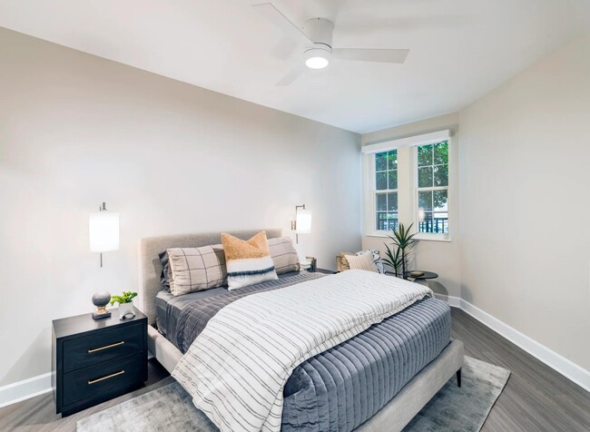 Welcome to your sanctuary at Modera Waugh! Our thoughtfully designed bedrooms blend comfort and elegance, creating the perfect space to relax and recharge. - Modera Waugh