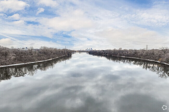 The Columbia Heights district lies alongside the Mississippi River.