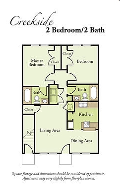 2BR/2BA - Creek Side