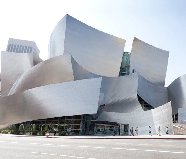 The Walt Disney Concert Hall, home to the Los Angeles Philharmonic orchestra