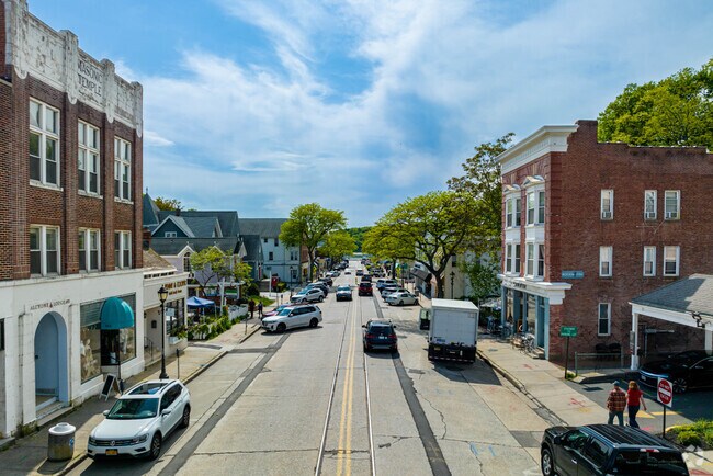 The old train tracks still run down the center of Main Street in Northport.