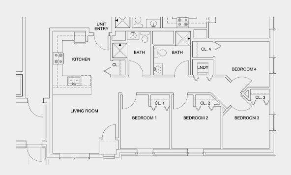 4BR/2BA - Grand & Finn Apartments