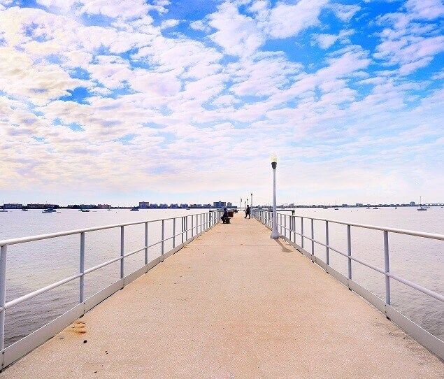 The Walter and Bert Williams Fishing Pier offers amazing bay views