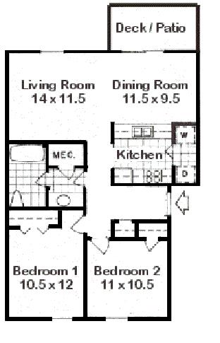 2HAB/1BA - Cedarfield Apartments