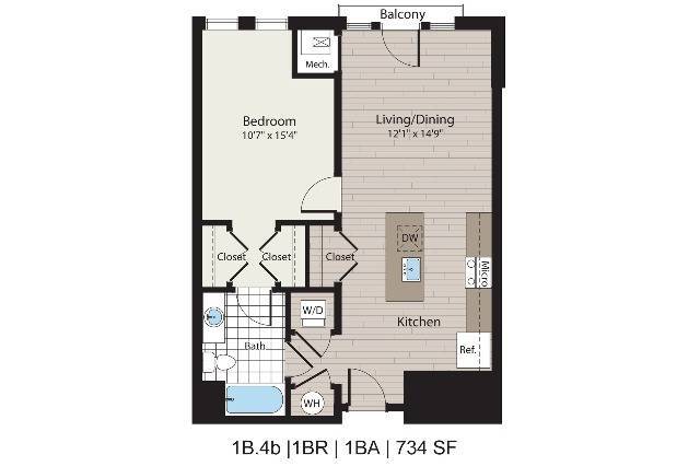 1B.4b 1BD/1BA 734 SF - ICON Residences at The Rotunda