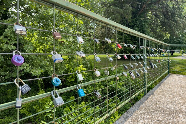 Local couples have contributed their names to this Locks of Love art piece in Bella Vista.