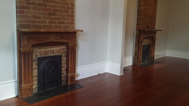front room mantle and fireplace - 821 Eleonore St