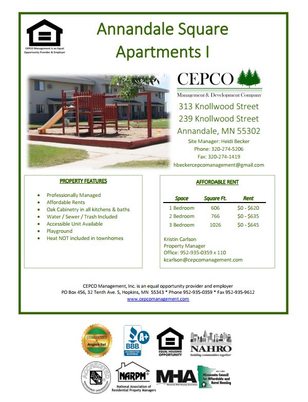 Annandale Square Apartments Rentals Annandale, MN