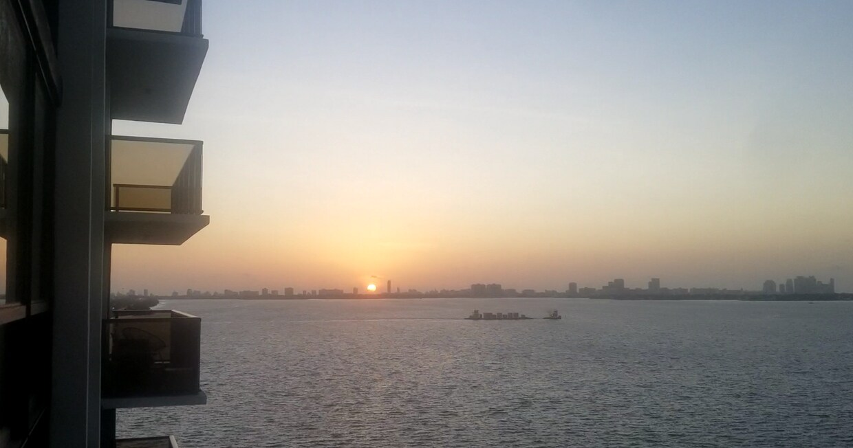Sunrise from the balcony - 600 NE 36th St (Miami, FL)