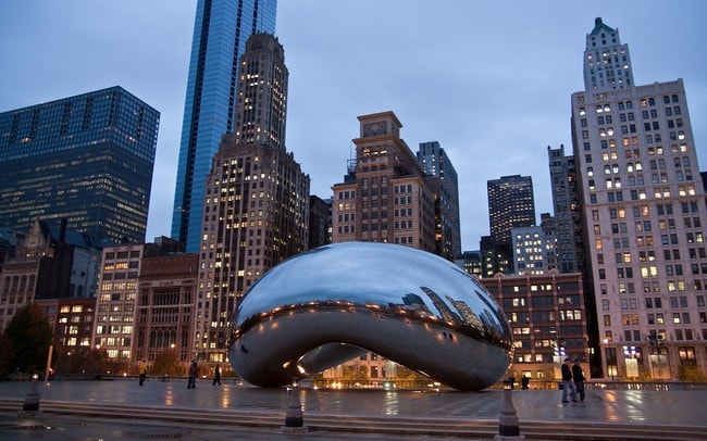 Cloud Gate at dusk