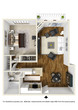 1BR 1BA - Plan C