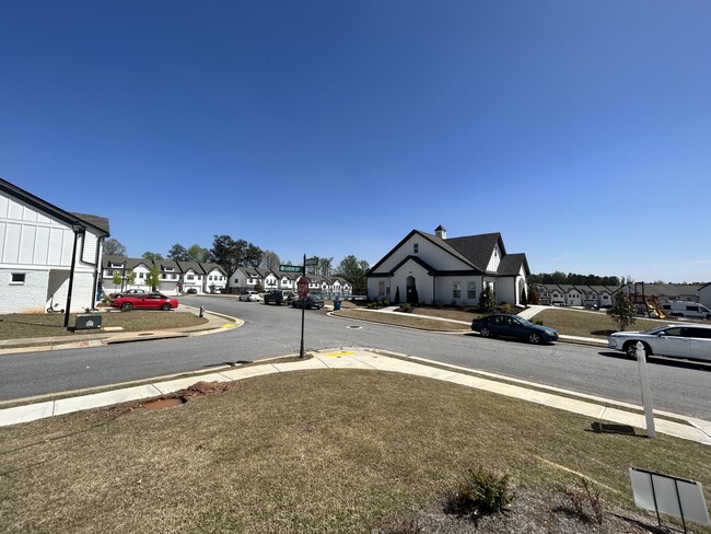 View of swimming pool and playground from house - 24 Auburn Hill Dr