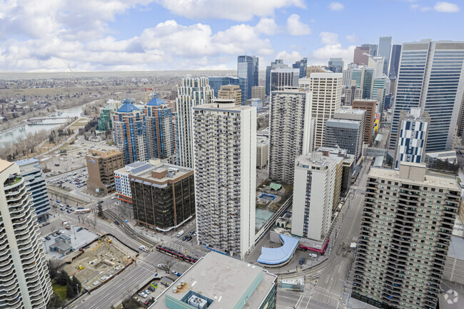 Aerial Photo - Calgary Place Apartments - West