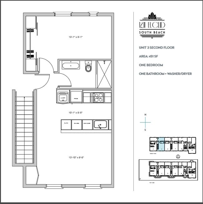 1 Bedroom Floor Plan3 - 1211 Euclid Ave