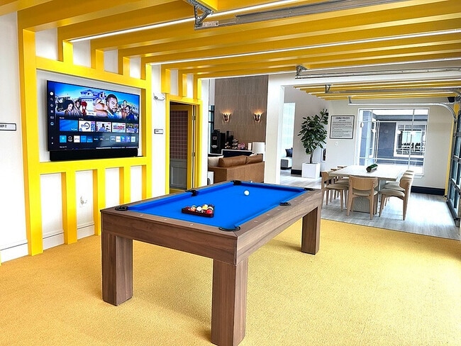 Pool table and lounge area - The Landing Lawrence