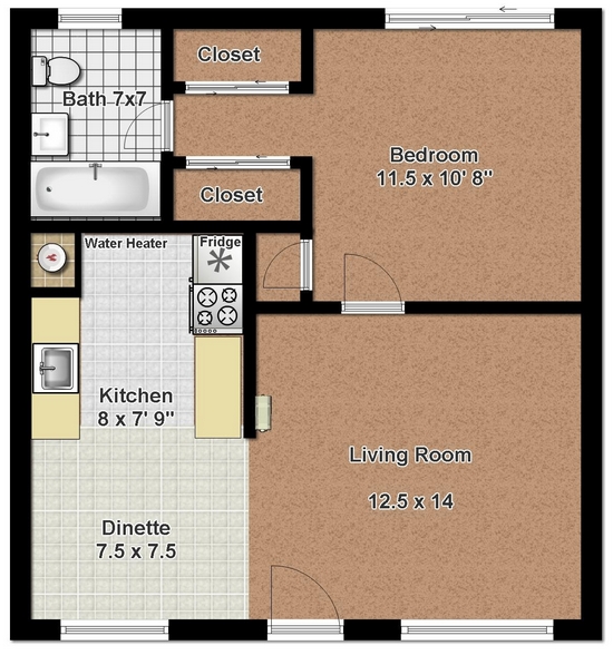 1HAB/1BA - Green Acres Apartments