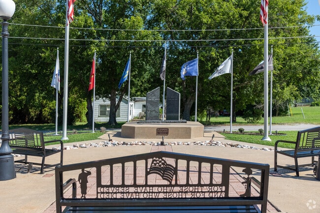 The Veterans Monument in Glenpool sits just outside Black and Gold Park.
