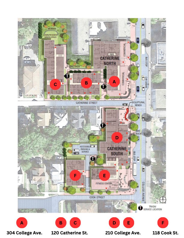 Site map - Central Collegetown - Catherine Commons