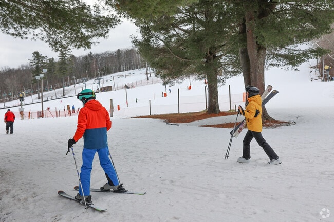 Skiers in Boxford enjoy time at nearby Bradford Ski.