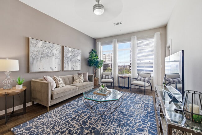 B1 2BR, 2BA - 1,084SF - Living Room/Dining Room - High Point Uptown