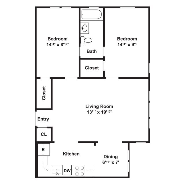 Dos habitaciones Opción 1 - West Park Apartments