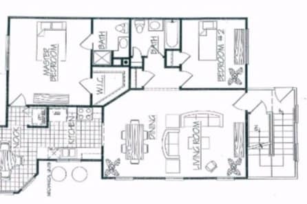 2 Bedroom End Floor Plan - 180 Brighton Ave