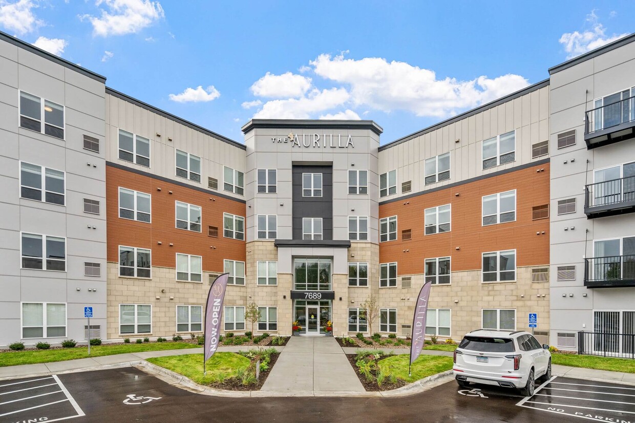 Front view of The Aurilla luxury apartments in Cottage Grove, MN - The Aurilla