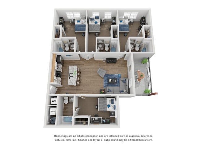 4x4 Floor Plan - The Quad