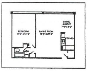 one bedroom model - 1220 N Broad St