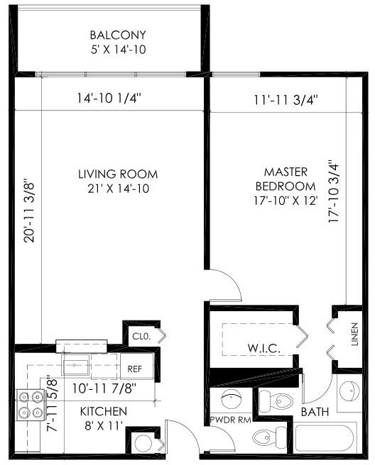 1BR/1.5BA - Nautilus Apartments