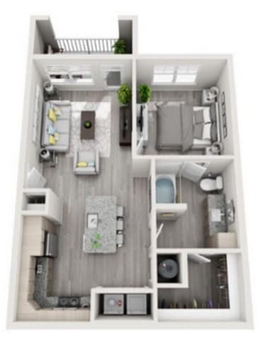 Plano de planta de un dormitorio - Halston Waterleigh