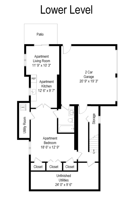 1B. Lower Level Floor Plan - 275 croton dam road