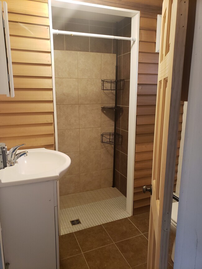 Tiled, updated bathroom - 150 Washington St