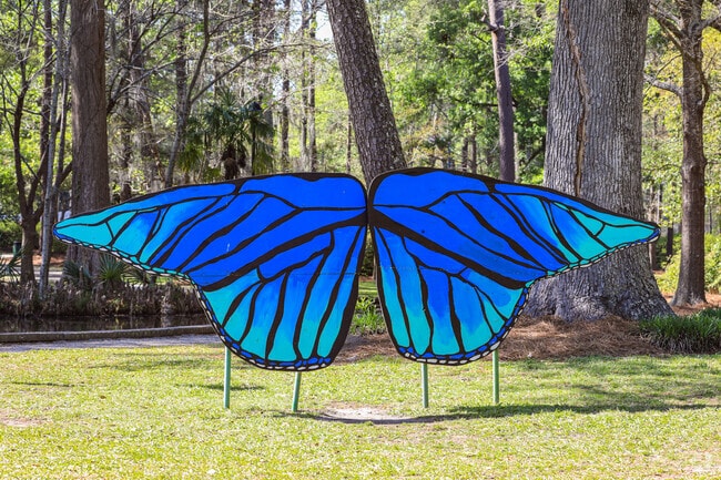 The Butterfly Sculpture at the Historic Summerville Azalea Park is an attraction to see.