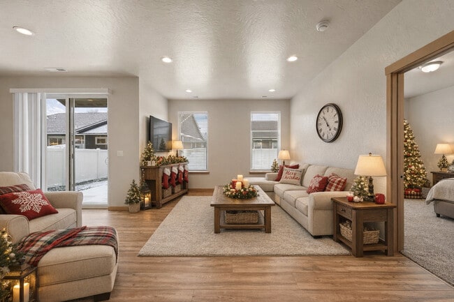Living room of the 1437 floor plan - Thayer Cottages