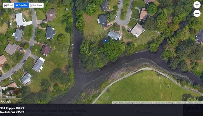 Aerial view showing surroundings. Property is on a quiet street with minimal traffic. - 301 Pepper Mill Ct