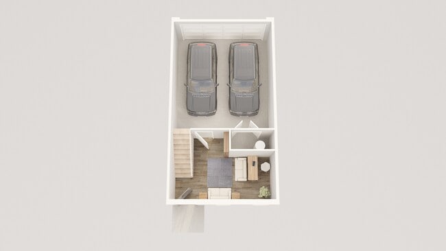 Nivel inferior: Garaje 2-Car, habitación flexible y porche cubierto en la parte delantera - The Townes at Harlo