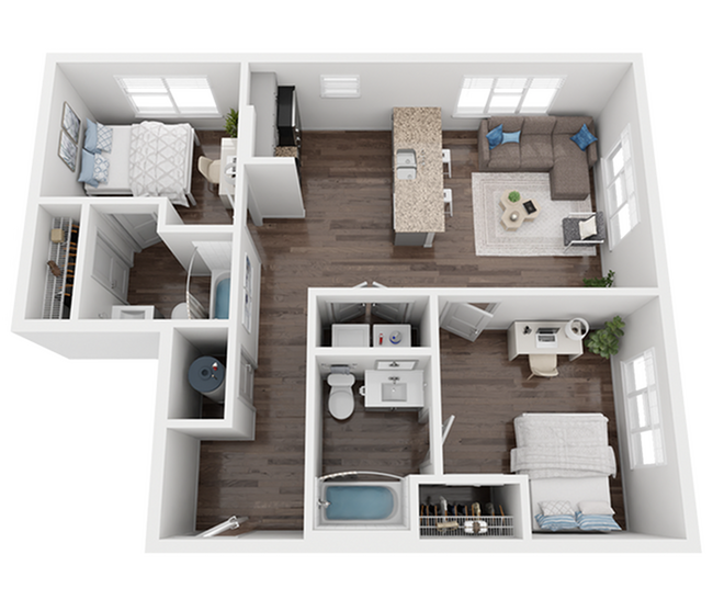 Plano de planta Nova Knoxville 2x2 Frisco A - Nova Knoxville