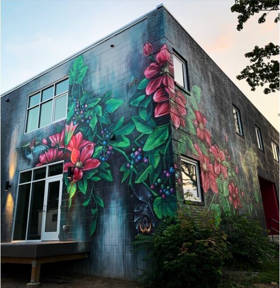 Exterior mural by Sarah C Rutherford - Parker Alley Urban Living