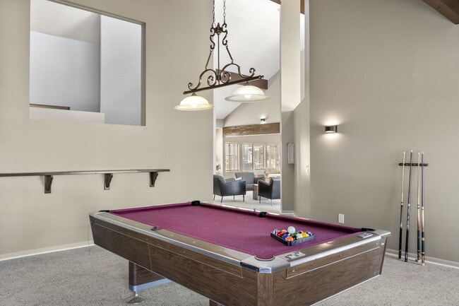 Clubhouse with Pool Table at Horizon East Apartments. - Horizon East Apartments