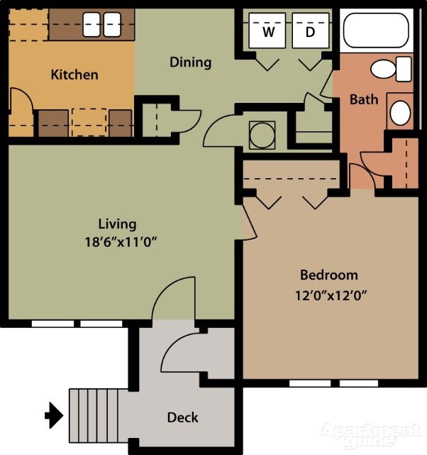 Plano de planta de 4 habitaciones - Legacy Pointe Apartments