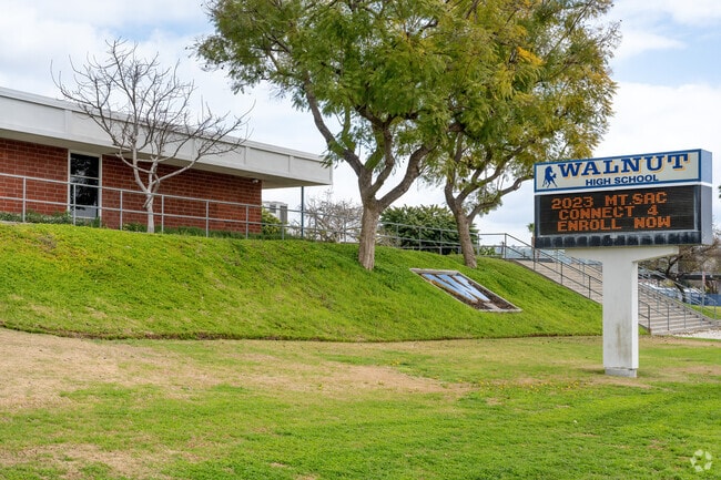 Walnut High School entrance sign.