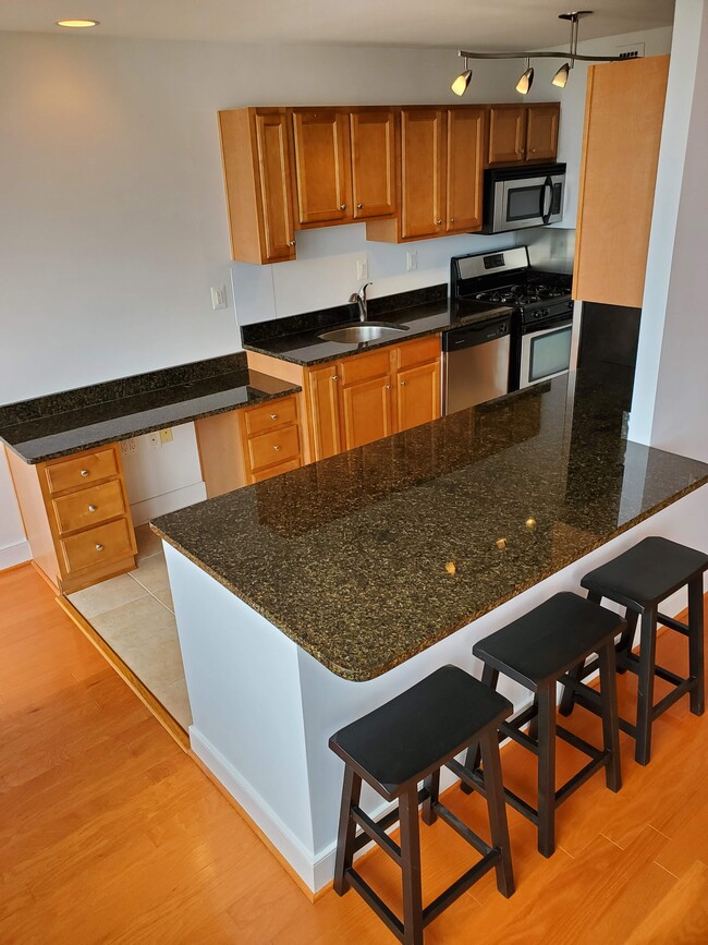 Airy and open galley kitchen with granite & SS appliances! - 1220 Blair Mill Rd
