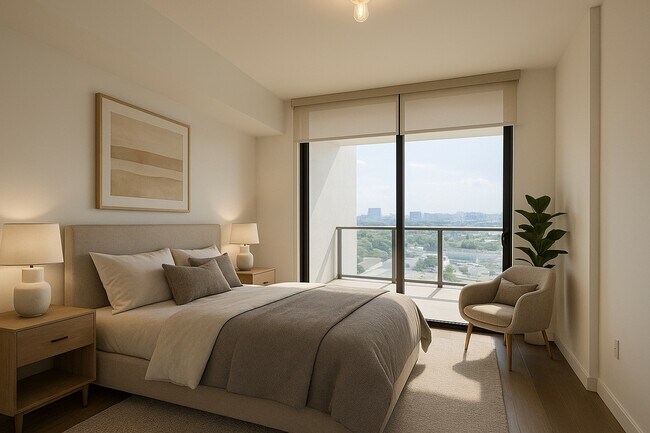 Dormitorio de puesta en escena virtual - 1600 NE 1st Ave