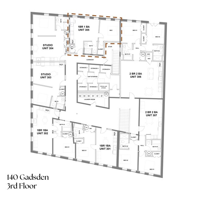Plano de planta - 140 Gadsden St