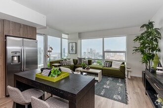Living Space with Huge Windows - Broadway Towers