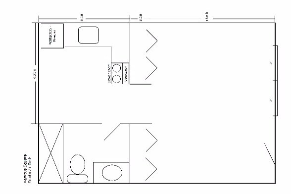 Studio w/ 1 full bath floorplan - 318 Transylvania Park