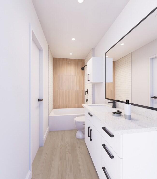 Esquema de gabinetes blancos - Baño - St Mary's Flats