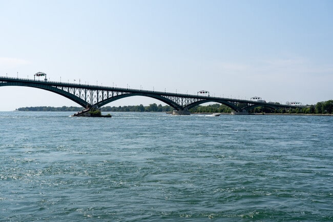A view of Peace Bridge across the U.S.-Canada border.