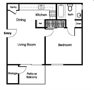 1BR/1BA - Village North Senior Apartment